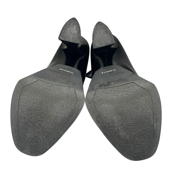 Prada Mary Jane Runway 2012 Black Leather Grey Rubber Cap Toe Heels EU 37.5 Pump - Picture 9 of 10